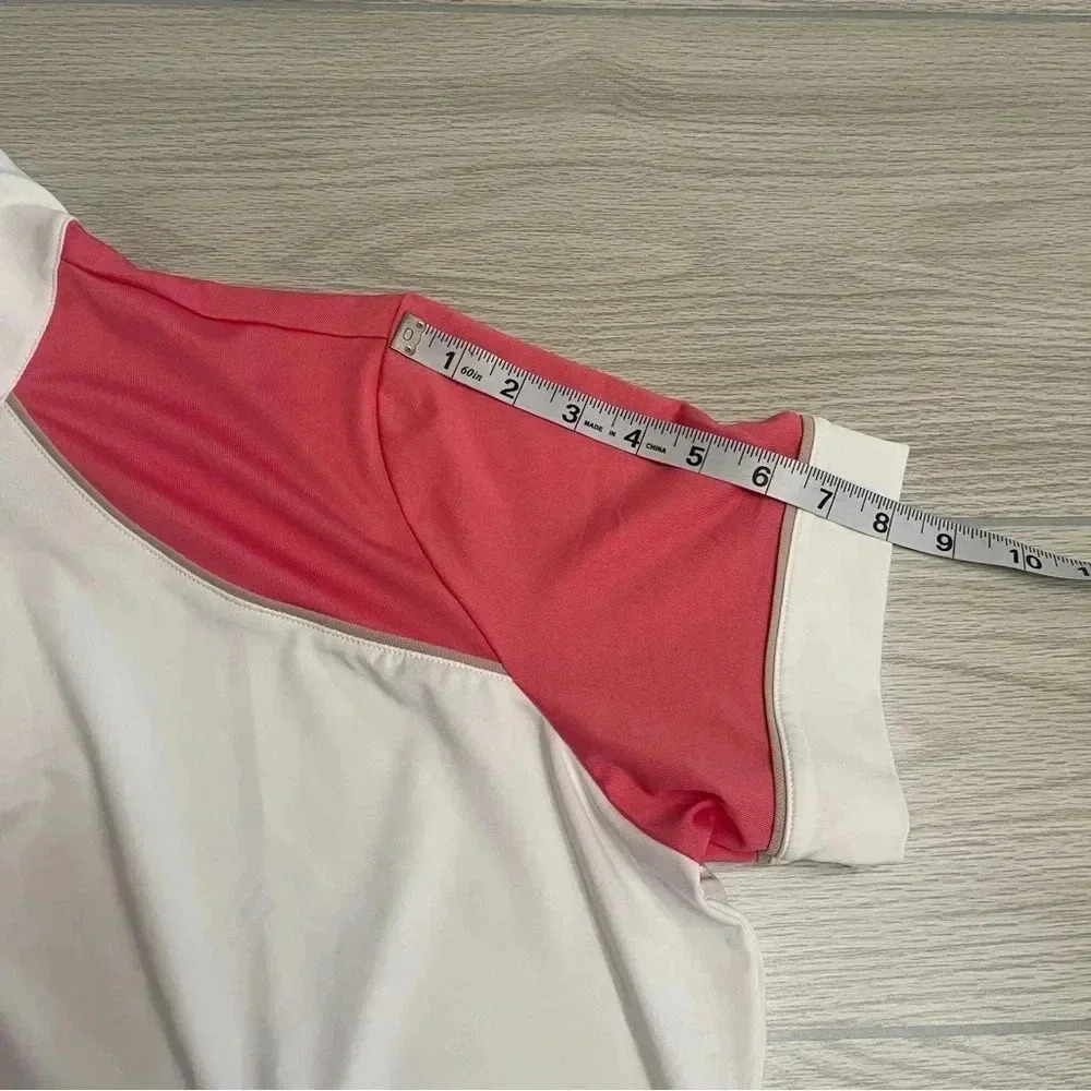 GG Blue Half Zip Polo White Pink Lightweight Golf Tennis Shirt Women’s size XL - Picture 10 of 11